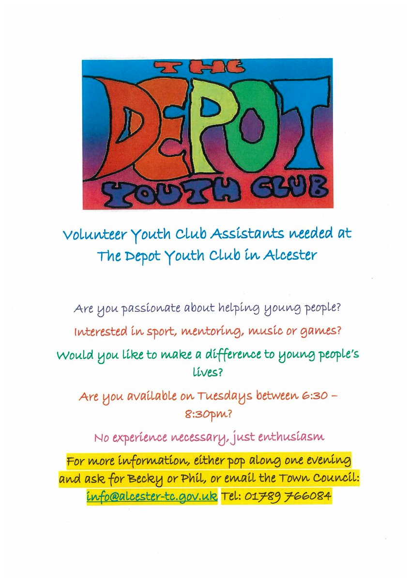 We need you!
#makeadifference #youthclub #TheBigHelpOut #youngpeoplematter