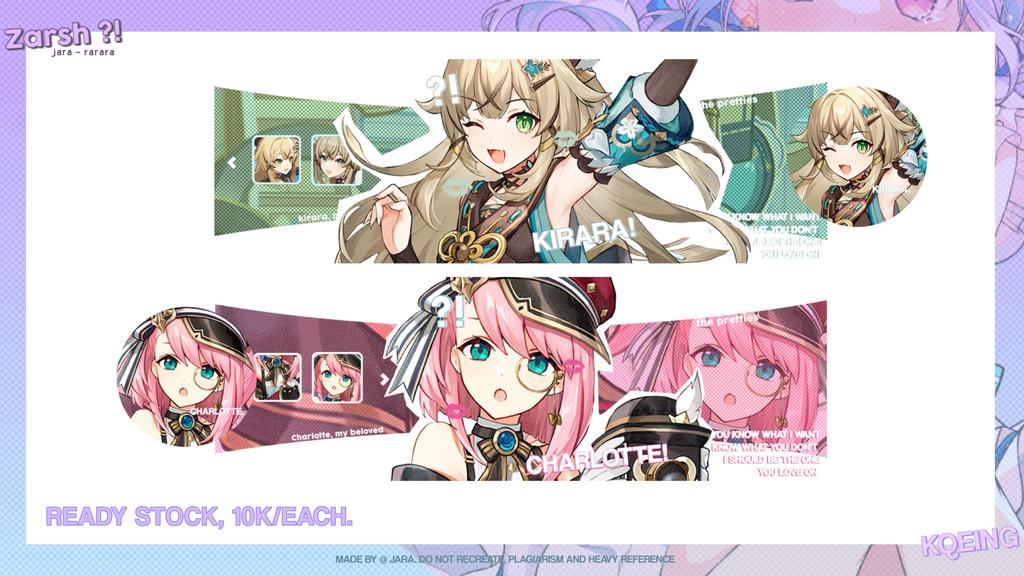 HELP RT? thank you! ♡

haloo aku ada layout charlotte &amp; kirara nih price nya 10.000/each yaa! bisa ditake dari sekarang ‹ 3 avail req juga! (+1k) kalau tertarik bisa langsung dm aku yaa! ♡

#zonauang #zonajajan