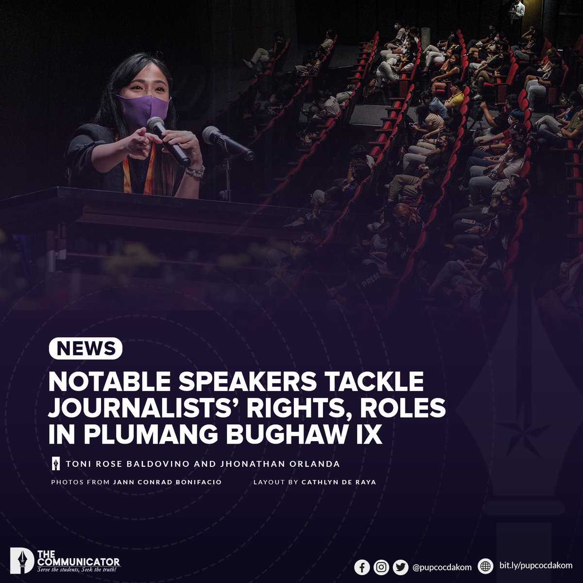 pupcocdakom's tweet photo. 𝗡𝗘𝗪𝗦 | 𝗡𝗼𝘁𝗮𝗯𝗹𝗲 𝘀𝗽𝗲𝗮𝗸𝗲𝗿𝘀 𝘁𝗮𝗰𝗸𝗹𝗲 𝗷𝗼𝘂𝗿𝗻𝗮𝗹𝗶𝘀𝘁𝘀' 𝗿𝗶𝗴𝗵𝘁𝘀, 𝗿𝗼𝗹𝗲𝘀 𝗶𝗻 𝗣𝗹𝘂𝗺𝗮𝗻𝗴 𝗕𝘂𝗴𝗵𝗮𝘄 𝗜𝗫

Students and campus journalists from Adamson University (AdU), as well as other participating and partner publications… https://t.co/Ce7oICQI8H