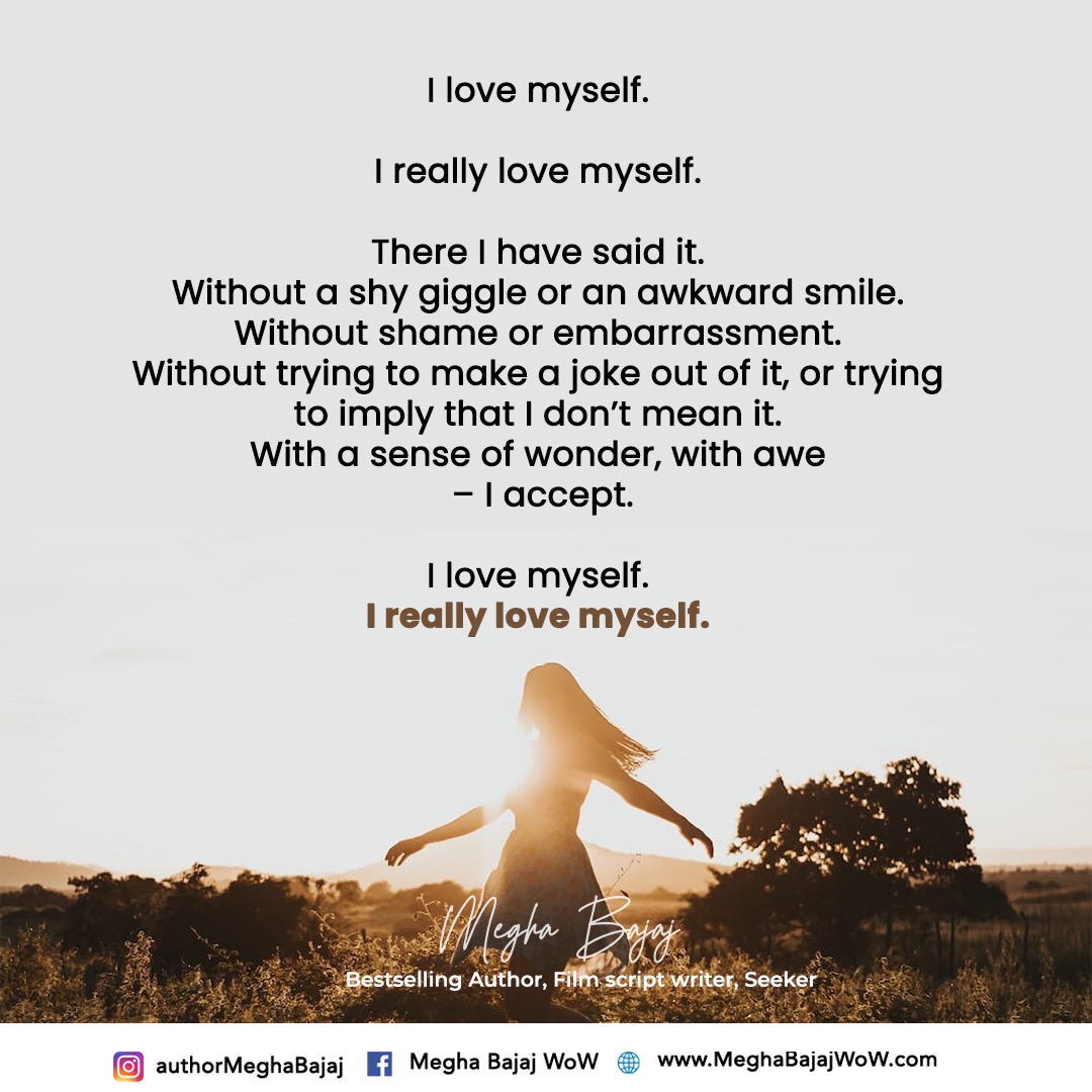 ItsaWoWlifeMB's tweet photo. Self-love is how you feel when you are all by yourself all alone, day or night!

Much more than the selfies clicked or showing your view to the world..! 

Sharing my thoughts on the Depths of Self-Love. 

https://t.co/czgonvsyht

#Wordsthatawaken #MeghaBajaj https://t.co/J0nlV3ktTZ