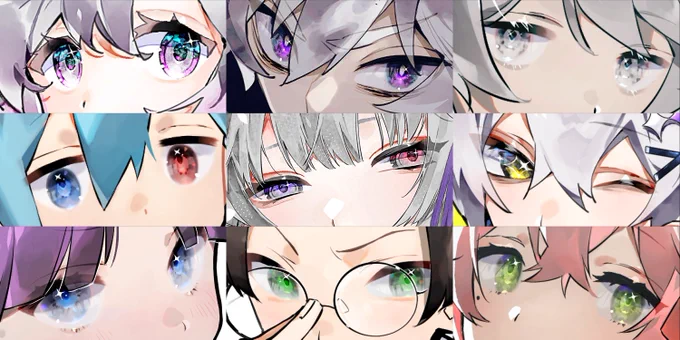 #このタグを見た人は自分の絵柄の目部分を見せる 不定期開催 最近のおめめを集めましたのコーナー 古い絵が多い