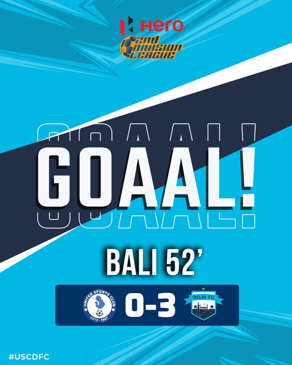 52' | GOAAAAAAALLLL

A brilliant through pass to Bali from Balwant, who dribbles past the keeper and slots it home.

Watch the match live:- youtube.com/live/InRc0bcOT………

USC 0-3 DFC

#DelhiFC #DilmeDilli #Hero2ndDiv #IndianFootball
