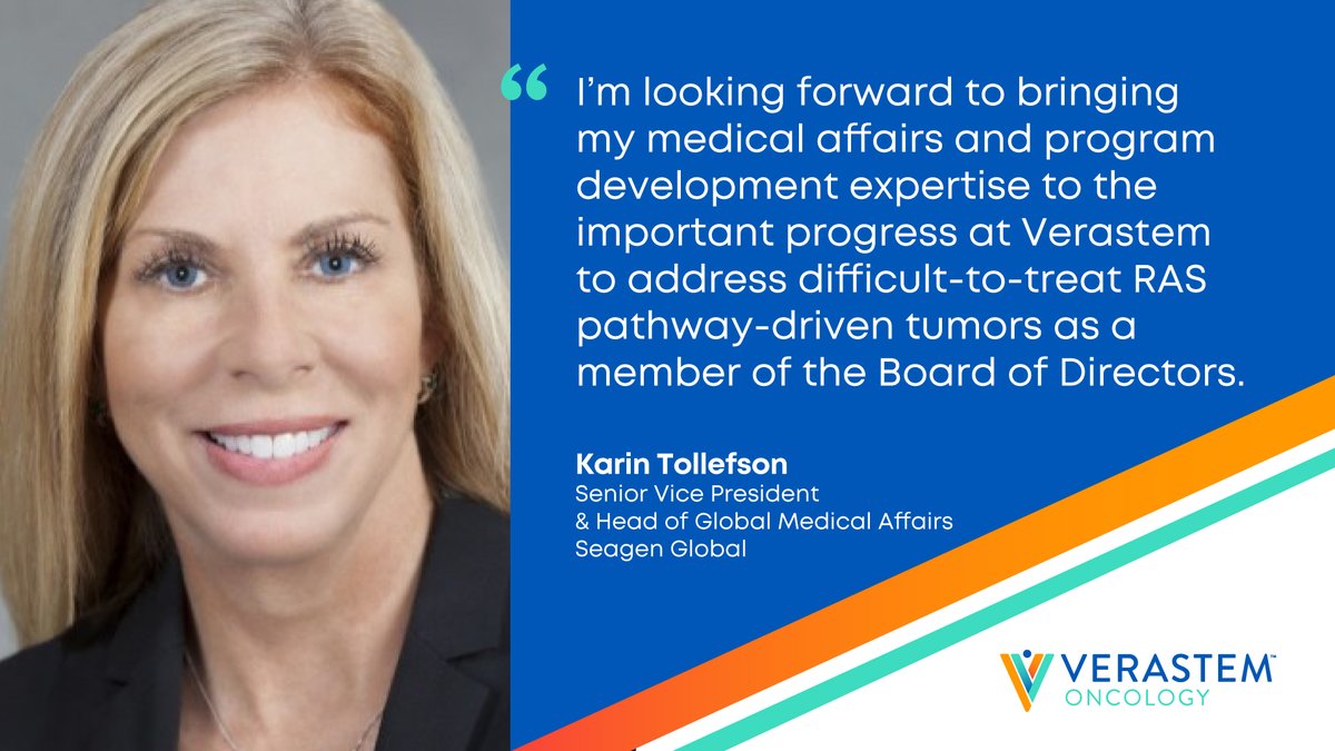 #ANNOUNCEMENT: We're proud to announce the appointment of Karin Tollefson, SVP &amp; Head of Global Medical Affairs @SeagenGlobal, to our Board of Directors. Learn more here: bit.ly/4305NcN