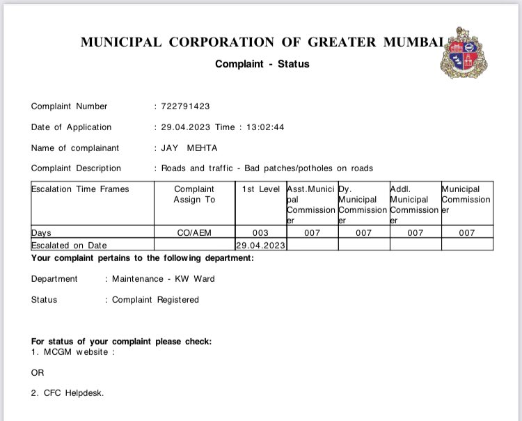 Jay070580's tweet photo. @mybmcRoads @IqbalSinghChah2 @MMRDA_TWEET @MMRDAOfficial @AndheriLOCA @mybmcwardKW @mid_day @TOIMumbai No response to complaint for pothole ridden roads causing fatal injuries. Total apathy and passing the buck by BMC officials who are always on LEAVE. No accountability at all. https://t.co/mMcCmpbcl8