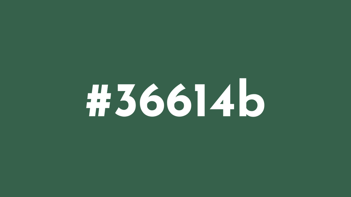 TimourPetit's tweet photo. The color #36614b is a dark shade of green that can symbolize balance, harmony, and stability, as well as growth, nature, and renewal. #randomcoloroftheday #colorful #Random https://t.co/6SpXljkhTE