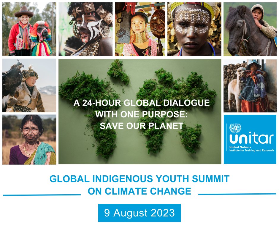 Join us on August 9 for a truly global summit on Climate Change. A 24-hour webinar across three 8-hour time zones; Developed by, for, and among, Indigenous Youth. 

Register here: event.unitar.org/full-catalog/g… 
#SaveourPlanet #IndigenousYouth #ClimateChange