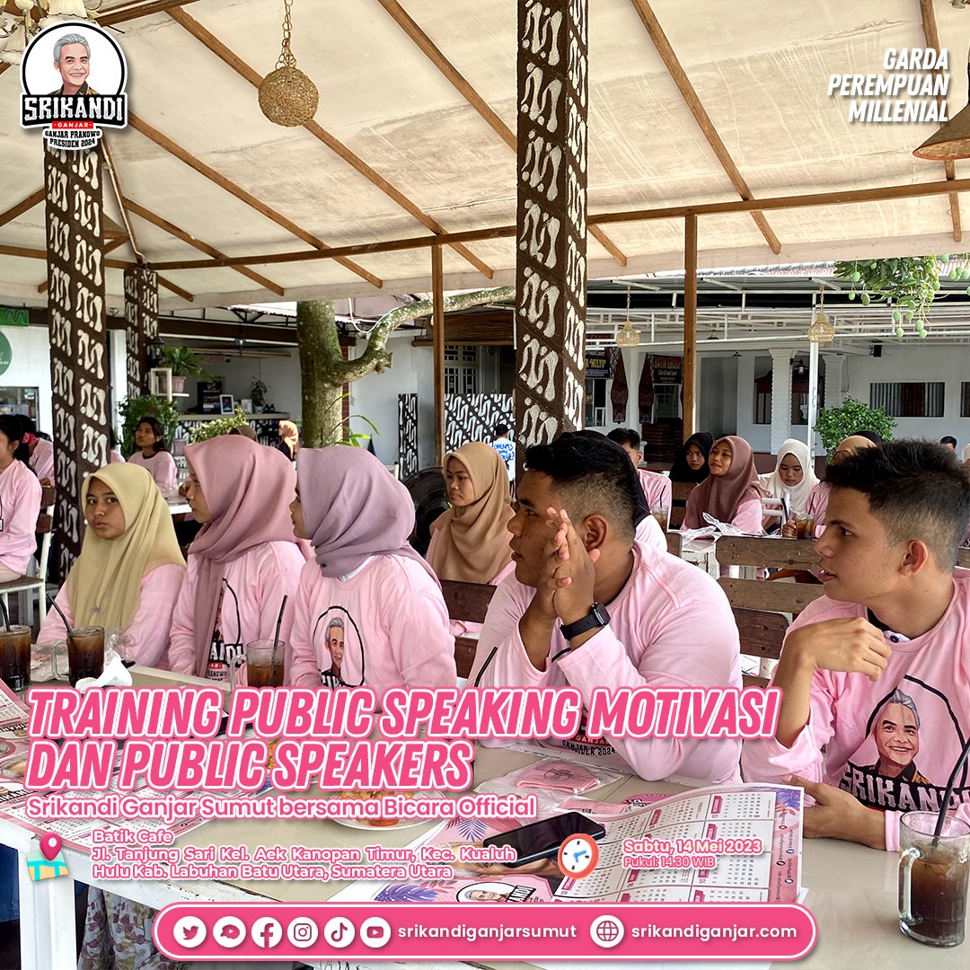 SGanjarsumut's tweet photo. Hi bestie🥰
Dokumentasi Srikandi Ganjar Sumut bersama Bicara Official. Training Public Speaking Motivasi & Public Speakers "Anak Muda Harus Tau Bicara".
#GanjarPranowo
#Ganjar
#RambutPutih
#ganjarpranowopresiden2024
#SrikandiGanjar
#SrikandiGanjarSumut
#Trainingpublicspeaking https://t.co/NMyKqCxb6f