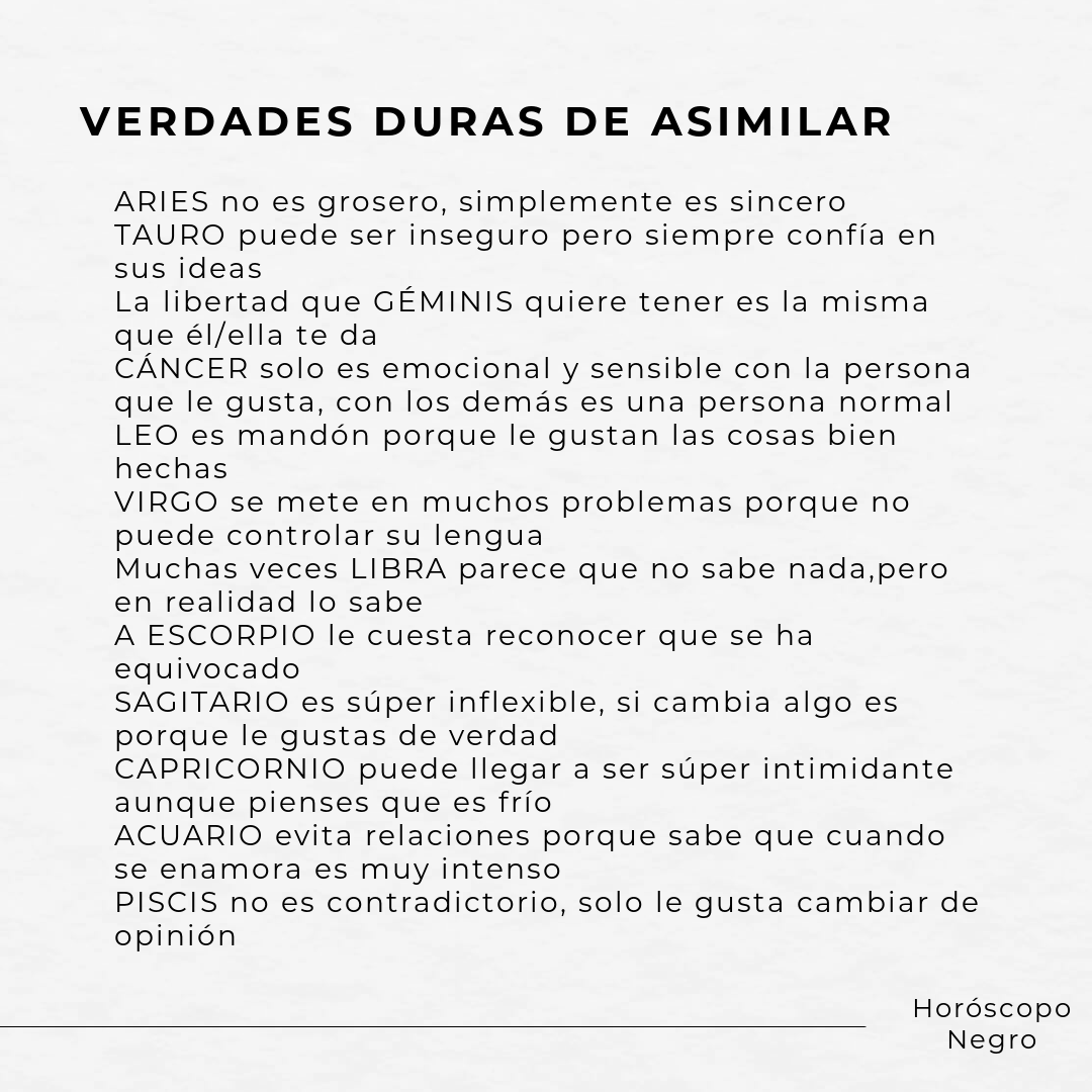horoscoponegro's tweet photo. Verdades sobre los signos del Zodiaco que son duras de asimilar 🔮 https://t.co/6B7qouvX2k
