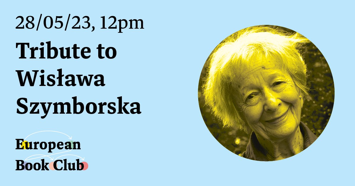 Szymborska at 100 - Tribute to Wisława #Szymborska, Poland's beloved poetess on her centenary - takes place on Sunday, 28 May at 12pm in @MoLI_Museum.
The event forms part of #EUNICIreland's #EuropeanBookClub  
Register here:    
moli.ticketsolve.com/ticketbooth/sh…