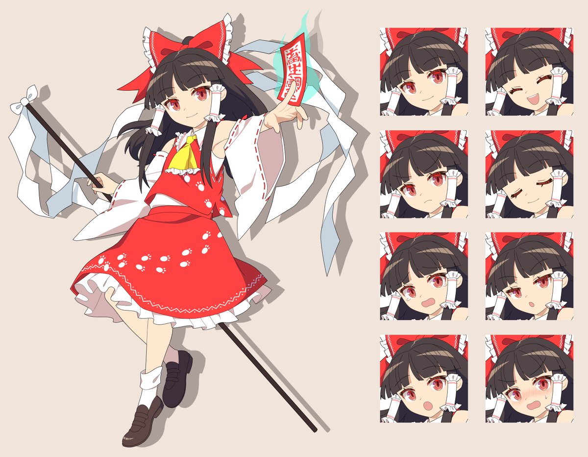 博麗霊夢 「博麗霊夢(獣王園)立ち絵素材 #東方Project 」|絵