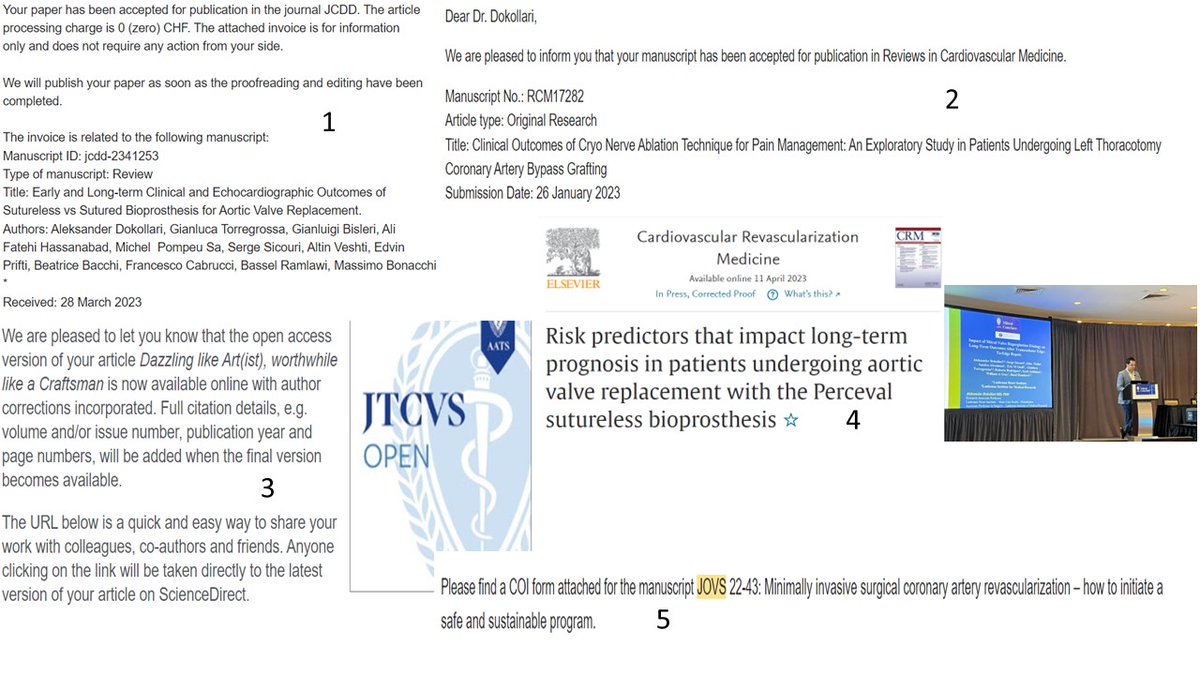 Aleksander Dokollari (@dr_dokollari) on Twitter photo Update from 1 single month at <a href="/LankenauCVSurg/">Lankenau Heart Institute - Cardiovascular Surgery</a>
1) Five accepted manuscript for publication
2) 3 oral and 4 poster presentations at AATS Mitral Conclave
3) Nine presentations at ISMICS conference in Boston
4) Two presentations at STS Coronary
<a href="/SSicouri/">Serge Sicouri, MD</a> <a href="/GianTorre610/">Gianluca Torregrossa</a> @BaselRamlawiM Update from 1 single month at <a href="/LankenauCVSurg/">Lankenau Heart Institute - Cardiovascular Surgery</a>
1) Five accepted manuscript for publication
2) 3 oral and 4 poster presentations at AATS Mitral Conclave
3) Nine presentations at ISMICS conference in Boston
4) Two presentations at STS Coronary
<a href="/SSicouri/">Serge Sicouri, MD</a> <a href="/GianTorre610/">Gianluca Torregrossa</a> @BaselRamlawiM