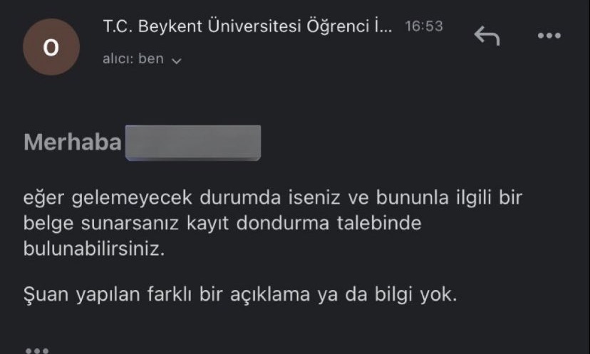 publichaber's tweet photo. Başkent Üniversitesi'nden sonra İstanbul Beykent Üniversitesi'de sınav takvimini seçim haftasına getirdi. 

Öğrenciler süreç hakkında bir çıkar yolu aradığında ise okuldan verilen cevap, kayıt dondurma talebinde bulunabilirsiniz oldu.

#BeykentSınavlarOnline https://t.co/HD5tEApHBM