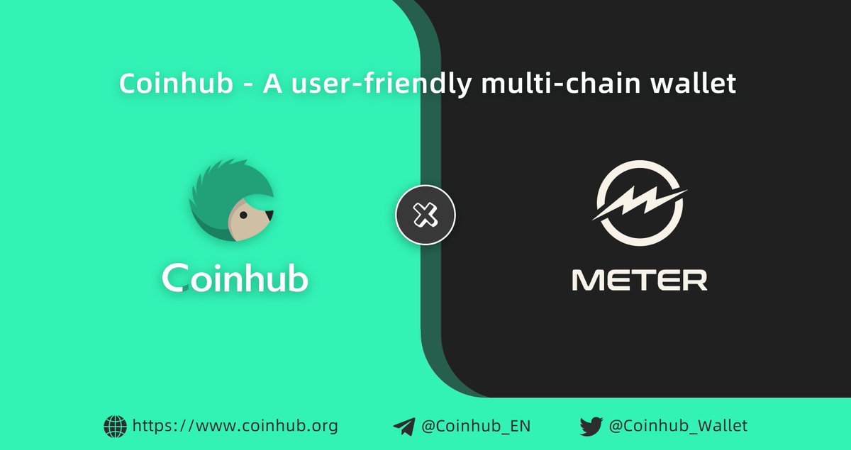 🎉🎉New Partnership Announcement with @Meter_IO Users can access the @izumi_Finance of Meter Network ecosystem through the Coinhub wallet. #Meter is an open source platform with Freedom and Fairness as the first principle.