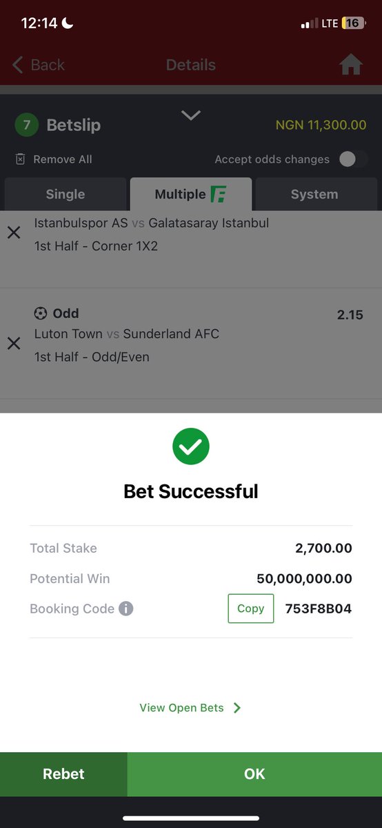 PunterHQx's tweet photo. 2700 to win 50m

Just 7 game… foot ball ⚽️ 

Impossible is nothing ✌️✅

Click link below for the edit..

https://t.co/ikSqkm961c

It’s starts at 1:00pm so click and pick the edit now https://t.co/Gp6y68ieOM