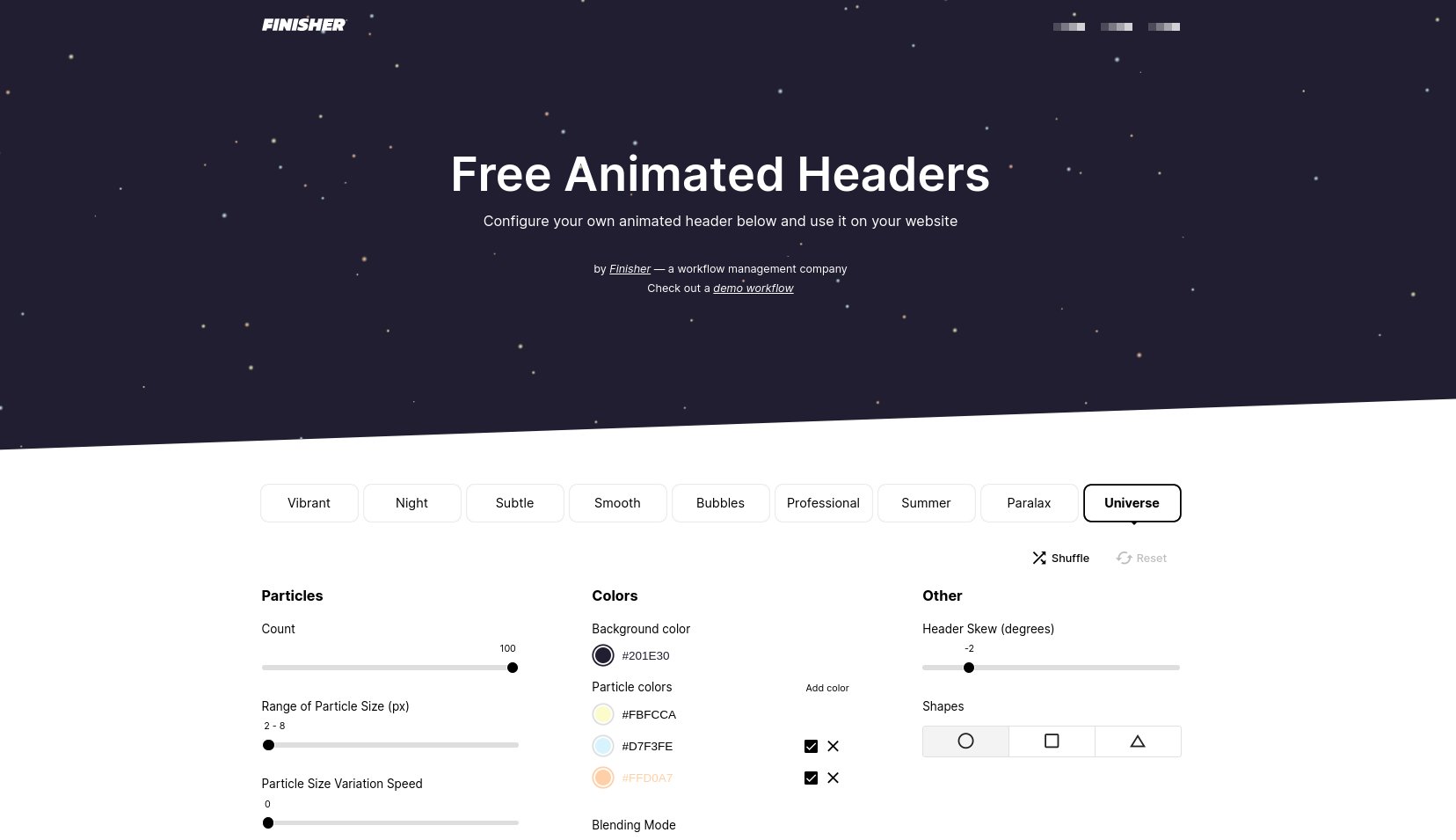 Animated backgrounds