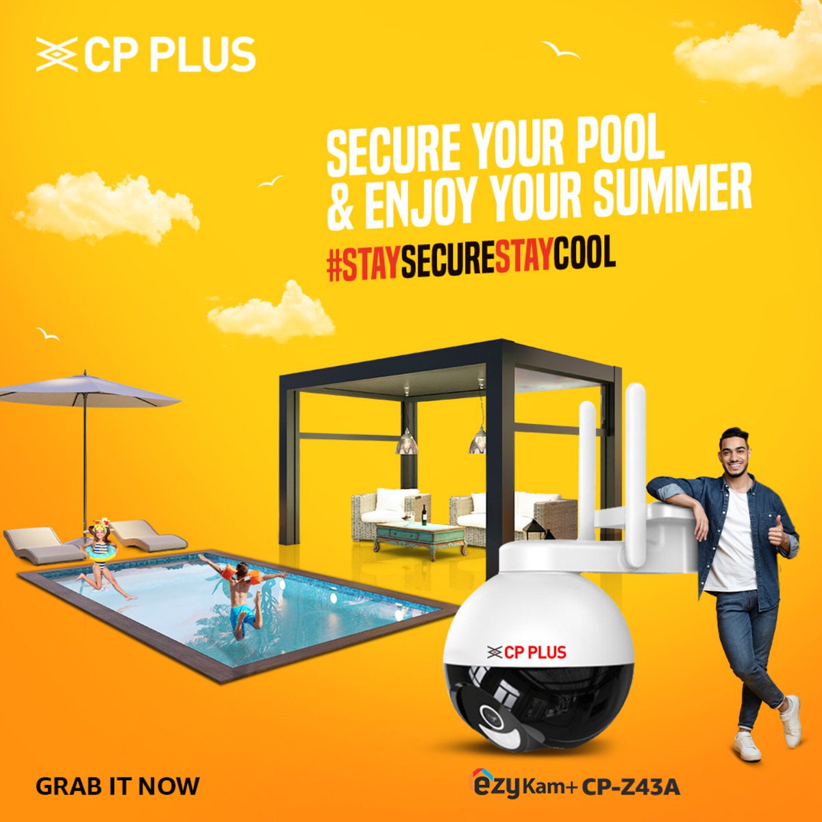 cpplusglobal's tweet photo. This summer, let your kids enjoy pool time without worrying about their security with EzyKam+ CP-Z43A. βοΈππ»ββοΈ
#StaySecureStayCool #CPPlus #SmartSecuritySolutions #SmartHomeSecurity #HappySummers #PeaceOfMind https://t.co/ldBhXCzlHe