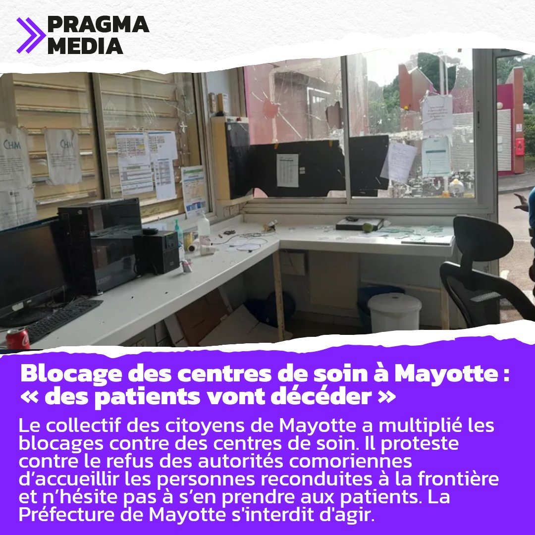 RedactionPragma's tweet photo. Lien de l'article : https://t.co/BZ2Aq0XqaU

Entre la délinquance et les collectifs bloqueurs, l'offre de soin à #mayotte est de plus en plus menacée. https://t.co/dvNn610Db0