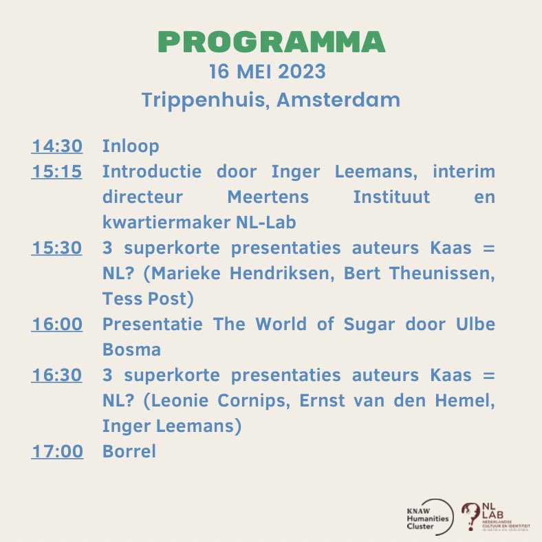 Vanmiddag! Boekpresentatie Kaas = NL? en The World of Sugar. Bekijk het programma hier👇 Aanmelden: eventbrite.com/e/tickets-boek…