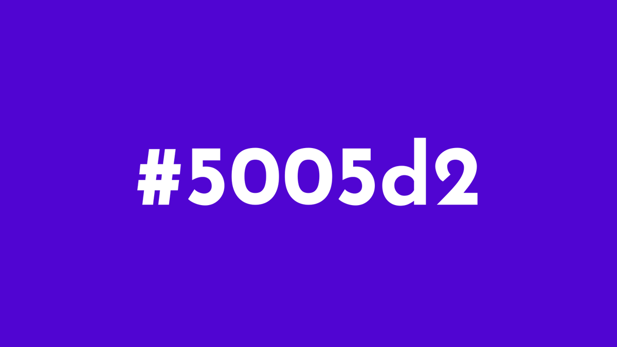 TimourPetit's tweet photo. The color #5005d2 is a vibrant shade of blue with a strong purple undertone, often associated with creativity, calmness, and spiritual depth. #randomcoloroftheday #colorful #Random https://t.co/0BpVOUgBnf