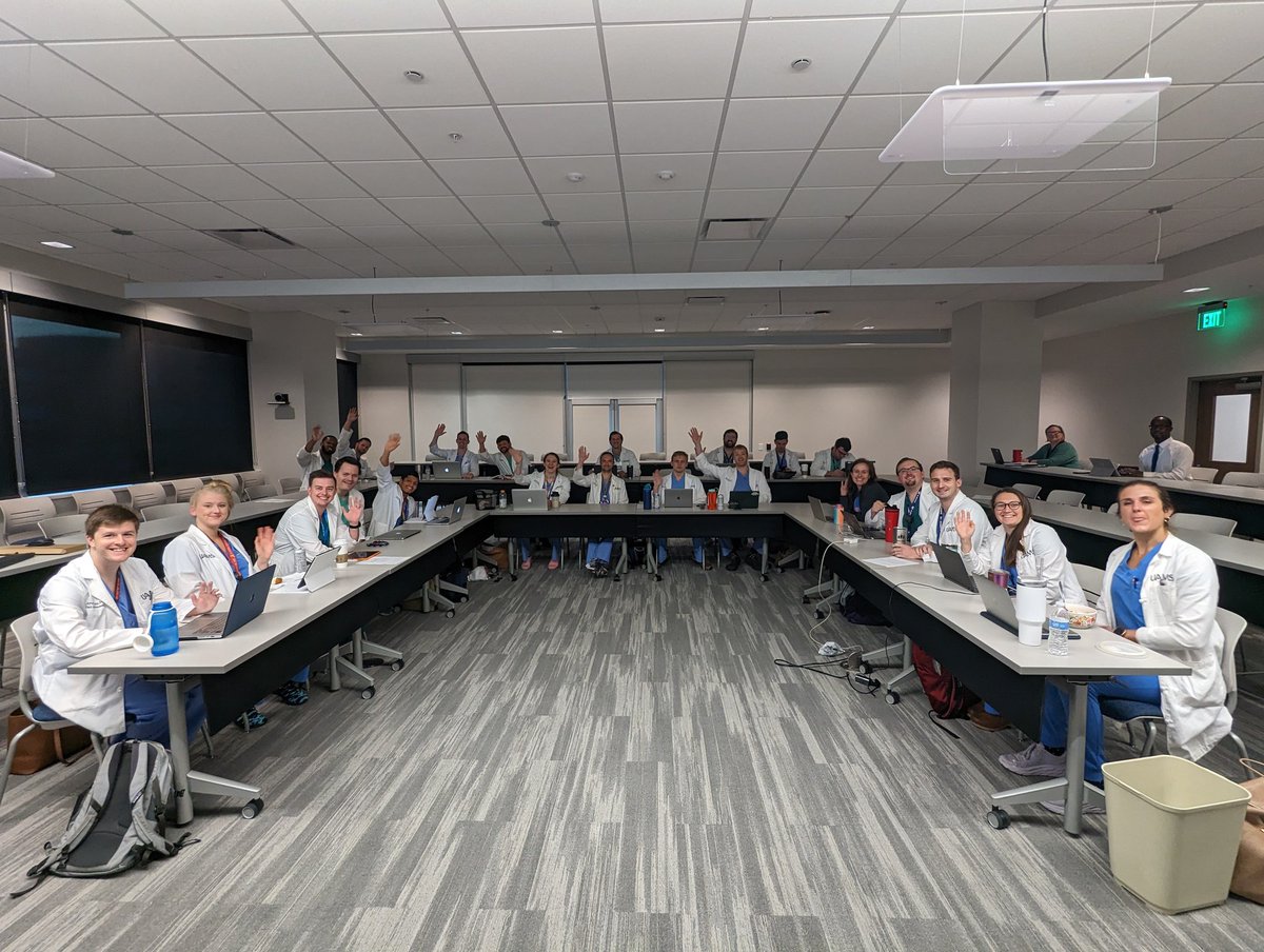 First resident lectures in the new hospital!!  Look how excited everyone is for pediatric cervical spine learning at 6AM! <a href="/UAMSOrtho/">UAMS Health Orthopaedics & Sports Medicine</a> <a href="/uamshealth/">UAMS Health</a>