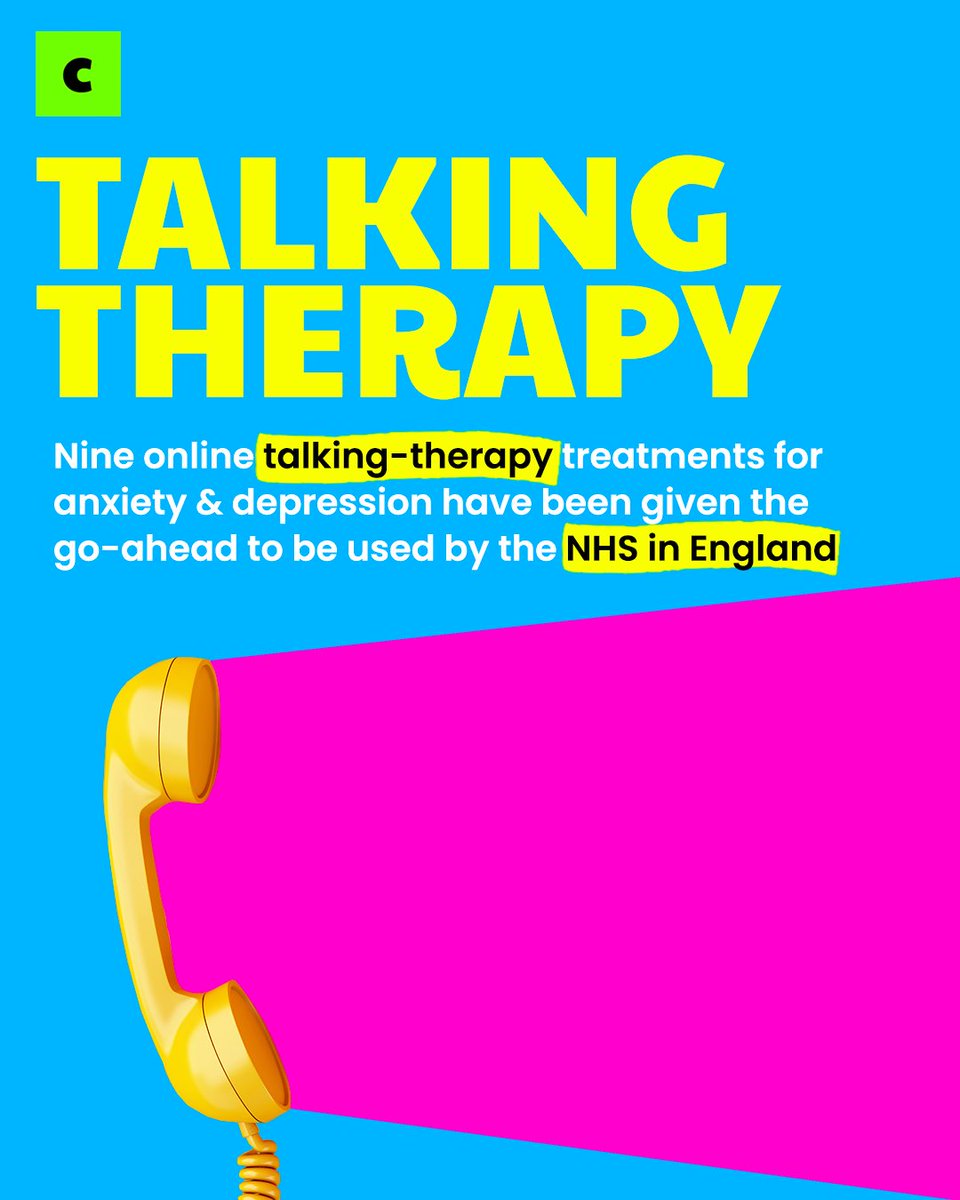 CuriouslyMedia's tweet image. 9 online talking therapy treatments will now be offered on the NHS 🧠

The digital therapies will support people with anxiety or depression and will be delivered via a website or an app using cognitive-behavioural therapy (CBT).

What are your thoughts on this?
#itsoktoaskforhelp