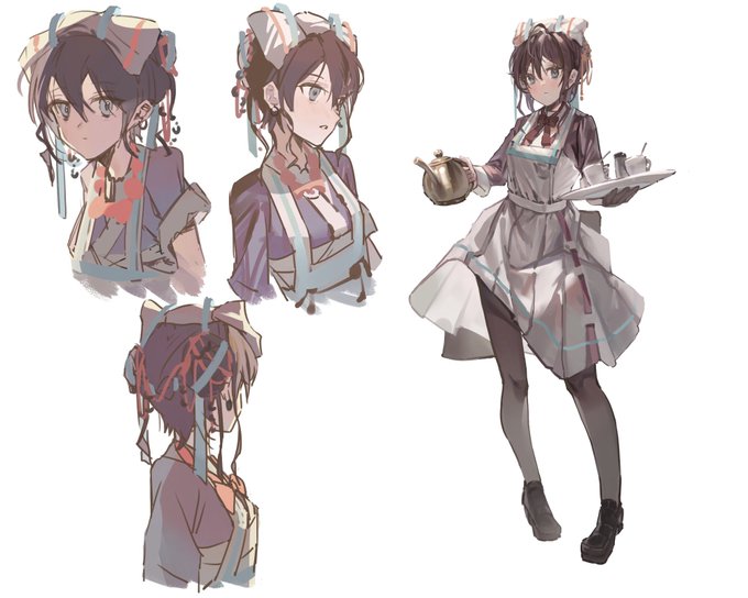 「maid apron teapot」 illustration images(Latest)｜4pages