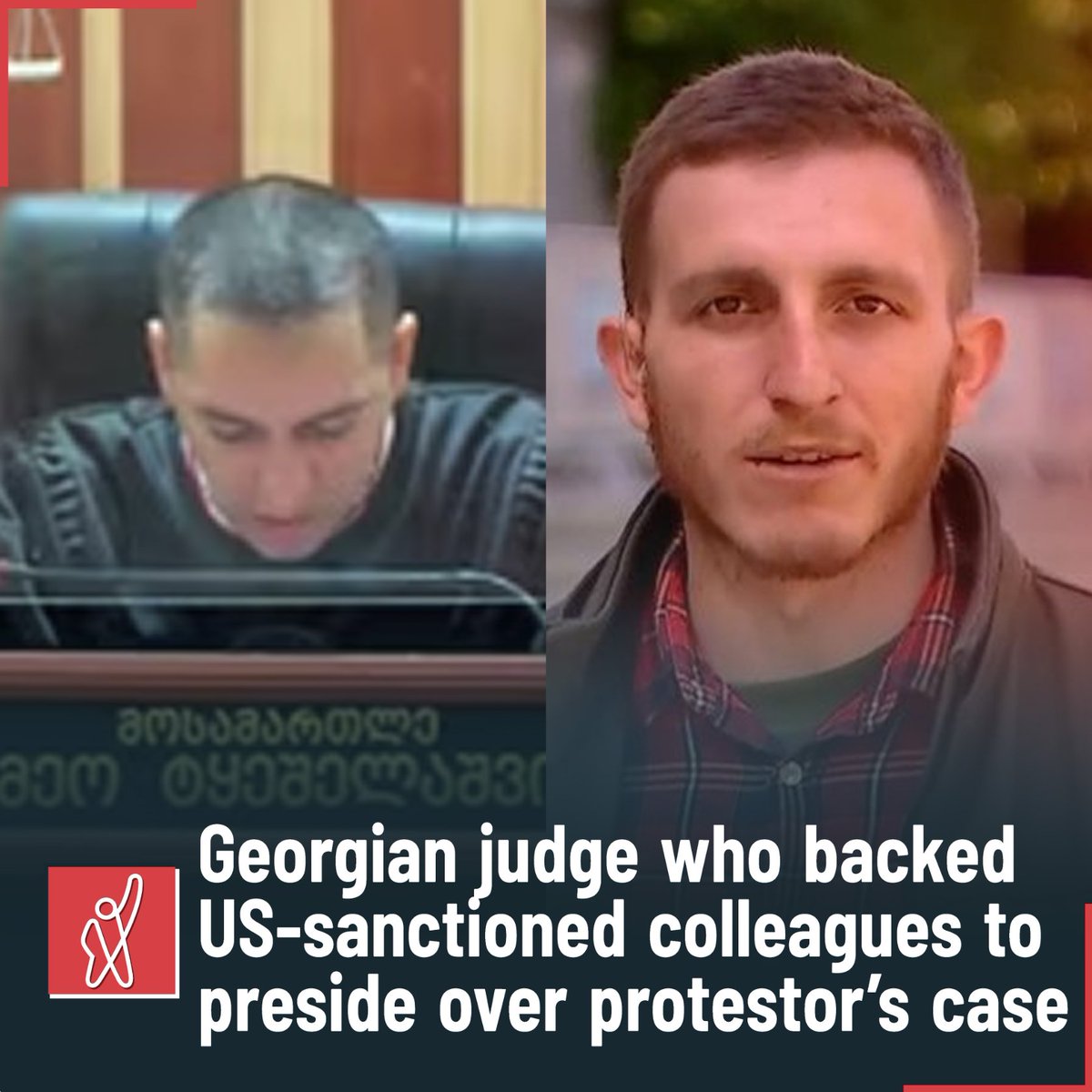 Romeo Tkheshelashvili, a judge who withdrew from a US study visit in solidarity with the US-sanctioned Georgian judges, is set to hear the case of Tornike Akophashvili, a participant of the March protests against ‘foreign agents’ law facing up to seven years in prison.