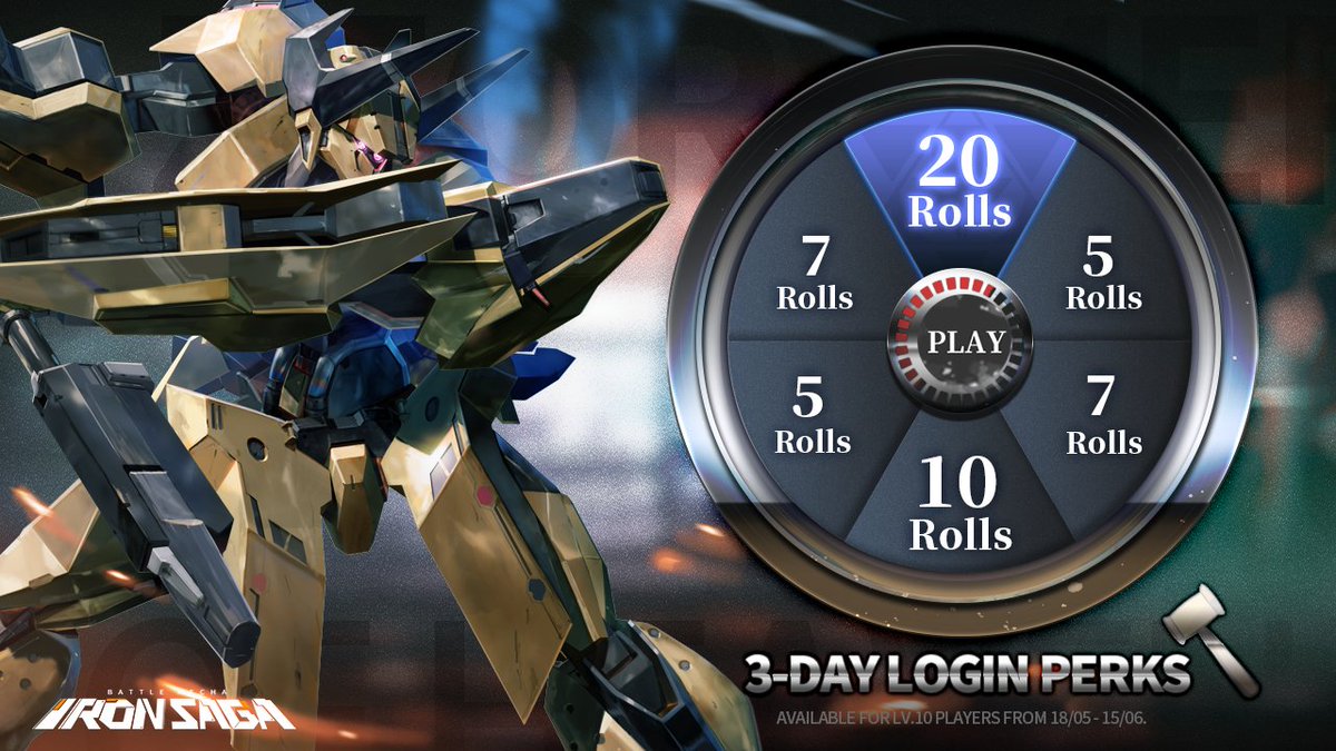 Iron Saga Official on Twitter: "Join the roulette gang! A 3⃣Day roulette  bonus is landing with ⚒️Shadow Hunter! Hit to spin and get free pulls! 15  pulls are guaranteed with a chance