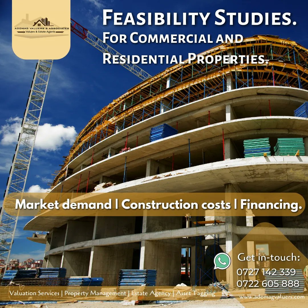 Our professional valuers conduct feasibility studies to determine the viability of a real estate development project, taking into account factors such as market demand, construction costs, and financing. 

#feasibilitystudies #construction #realestate  #commercialproperties