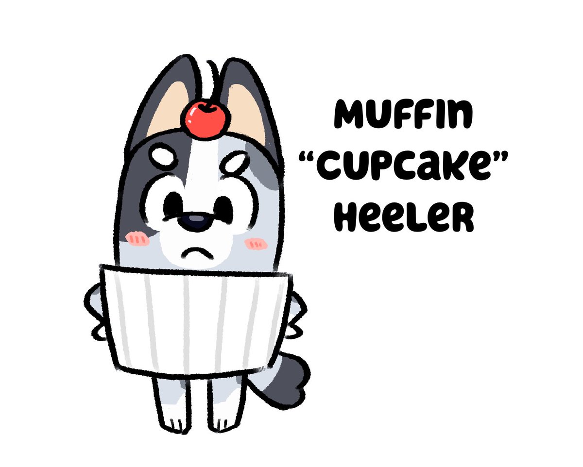 Draw this in your style!
Muffin “Cupcake” Heeler!
Have a try XD
#Bluey #blueyfanart