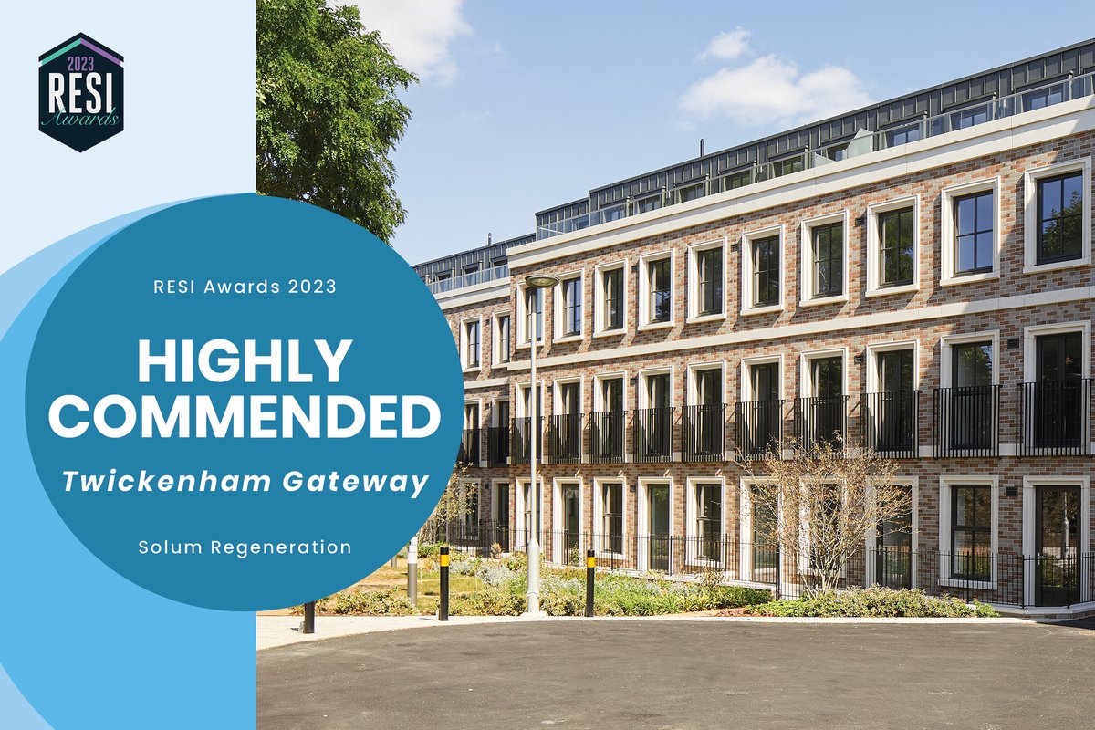 SolumUK's tweet photo. We are delighted to be “highly commended” for our Twickenham Gateway development at the Resi Awards 2023.

A great category with fantastic competition. Well done to everyone involved in what was a pioneering project for us!

#Solum #NetworkRail #KierProperty #ResiAwards https://t.co/a4Q7pBtT7J