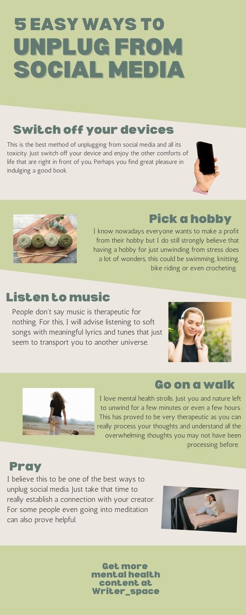 Write_rspace's tweet photo. If you're having issues unplugging from social media, here are a few ideas you can try. https://t.co/bZxqklAUmd
