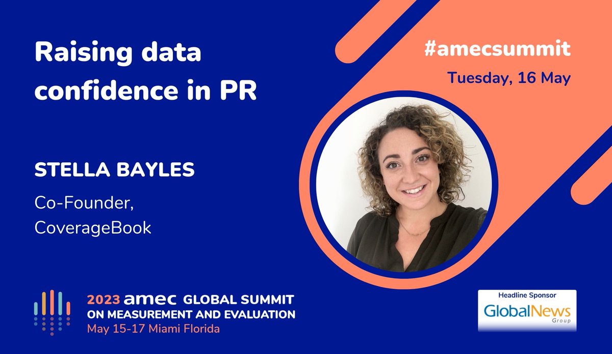 coveragebook's tweet photo. Today @stellabayles is talking about data confidence in PR at the @AmecOrg Global Summit in Miami. Check back here from 2.25pm EST - we'll release key insights from our research of over 400 worldwide PR pros, who admit to a knowledge gap when it comes to metrics https://t.co/NapFcC8Kgh