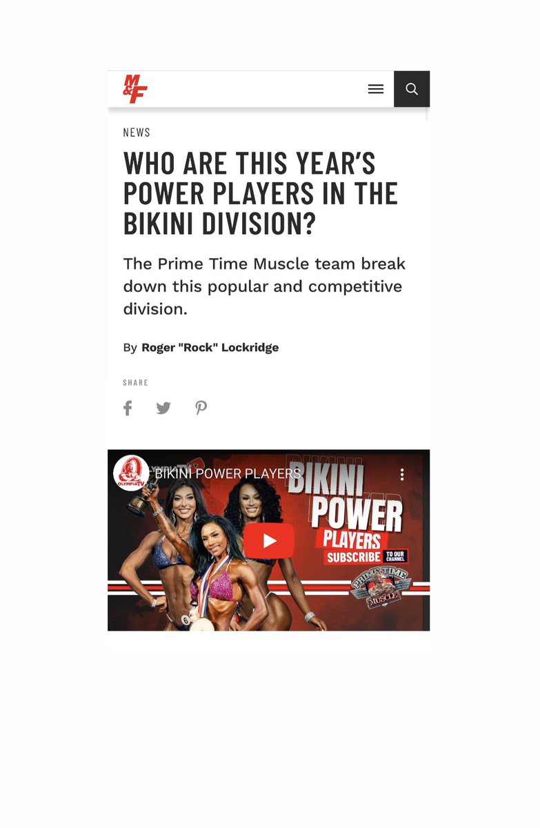 muscle_fitness: WHO ARE THIS YEAR’S POWER PLAYERS IN THE BIKINI DIVISION?
The Prime Time Muscle team break down this popular and competitive division.
By @rocklockridge . Read article Abs watch video muscleandfitness.com/flexonline/fle…  #primetimemuscle #mrolympia …