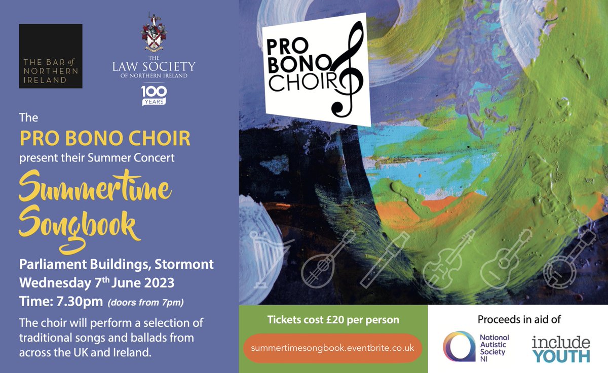 ProBonoChoir's tweet photo. The Pro Bono Choir's annual summer concert returns at last!

Join us at Stormont's Parliament Buildings, as we bring you on a tour of Ireland and Britain through traditional and modern songs which tell the stories of our islands.

Buy your tickets here >> https://t.co/IscmFKv9hA https://t.co/ewYMJoO3B2