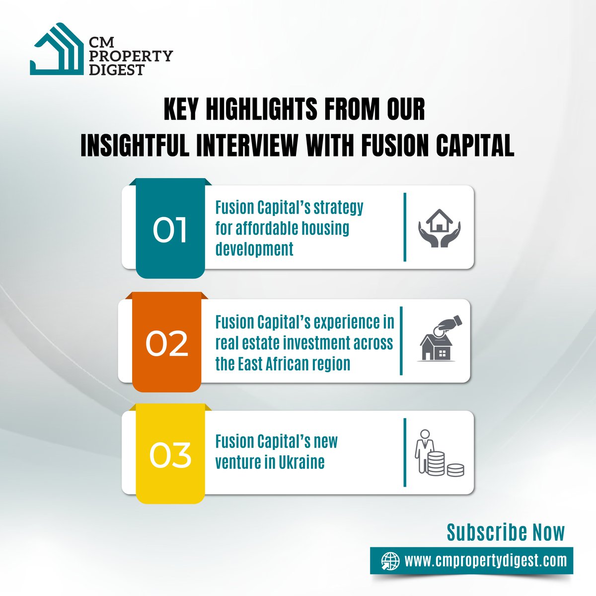propertydigest_'s tweet photo. From strategy to success, and breaking new grounds beyond East Africa, here are some of the key highlights from our insightful interview with Fusion Capital.

#CMPD #RealEstateMagazine #CMPropertyDigest #RealEstateInsights #MarketTrends #InvestmentTips #RealEstateDevelopers https://t.co/QrWAcNROve
