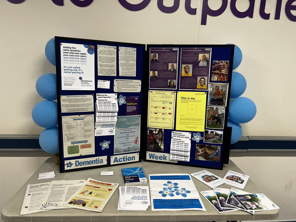 DementiaTeam's tweet photo. It’s #DementiaActionWeek 

Focus this year is Diagnosis!

Diagnostic rates in Somerset are some of the lowest in the country.

Getting a diagnosis doesn’t have to be a scary thing, you CAN live well! 

Our team will be available this week at Yeovil to give advice and signpost! https://t.co/D1u5nR4U0j