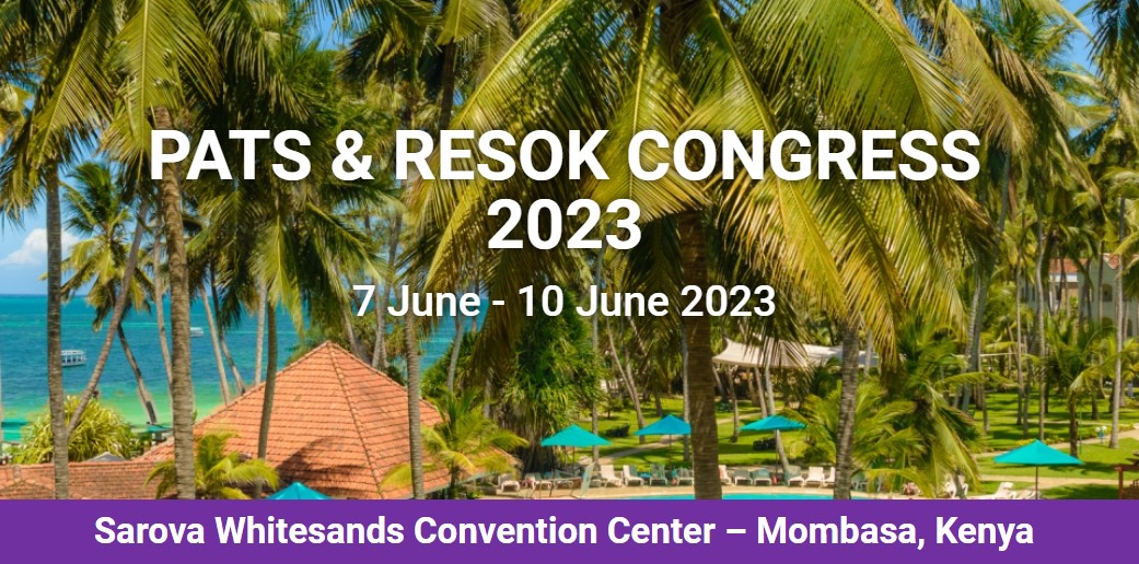 Register now 📅 22 Days left ❕
Join the PATS &amp; <a href="/ReSoKenya/">The Respiratory Society of Kenya.</a> Congress 2023. Hosted in the coastal city of Mombasa-Kenya. June 7 - 10, 2023

Conference theme: "The African Environment &amp; Lung Health" 

To learn more &amp; register online : pats-resok-congress-2023.org
#BreathingLifeIntoAfrica