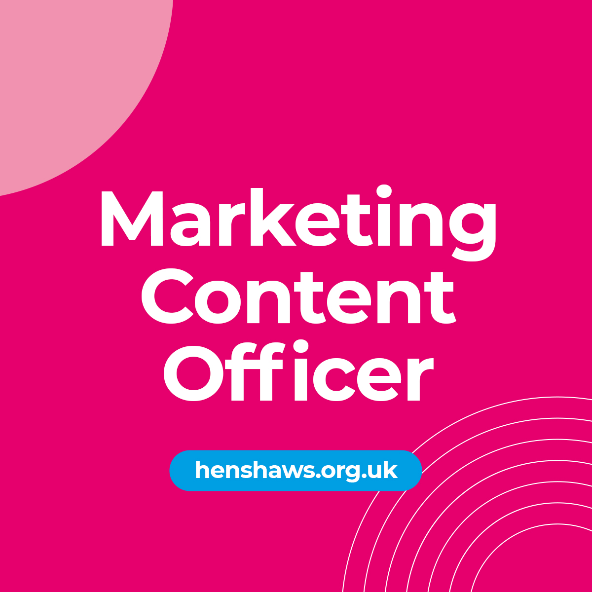 Henshaws's tweet photo. We're looking to recruit a Marketing Content Officer to join the marketing team. This will involve creating video and photography content to promote our services to new audiences.
Apply here: https://t.co/ICEpg9SjBO
#JobOpportunity #MarketingContentOfficer #CreativeRole https://t.co/CHUhLY5LIc