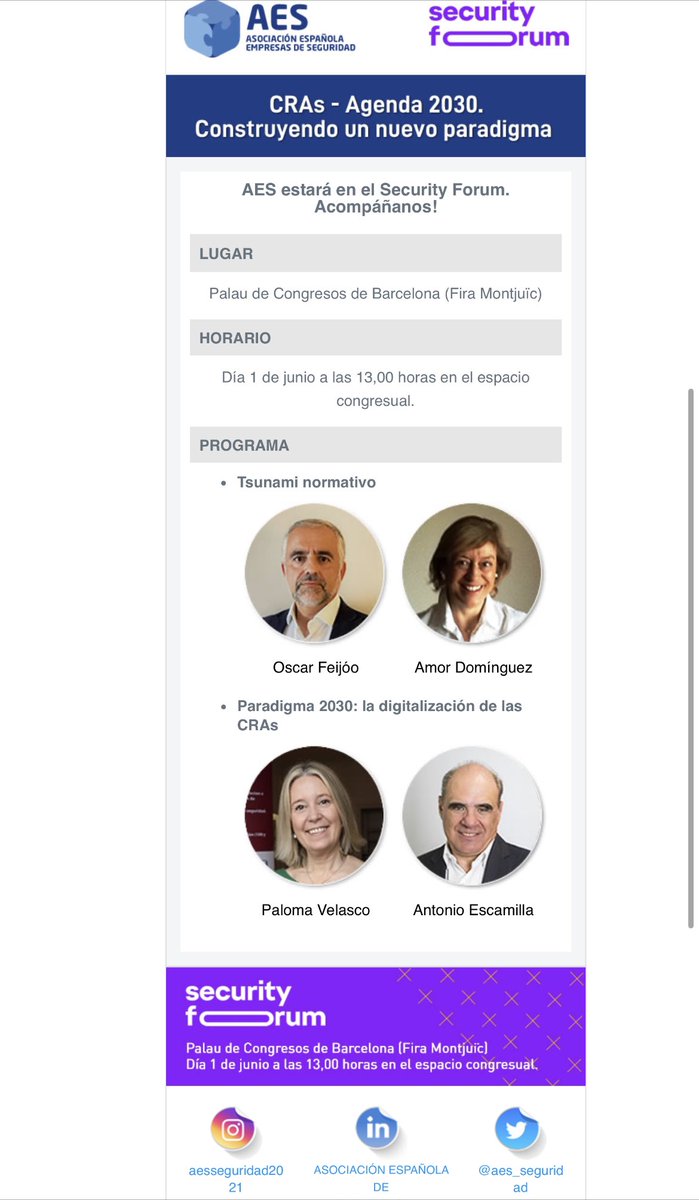 aes_seguridad's tweet image. CRAs agenda 2030, construyendo un nuevo paradigma. #AES #SECURITYFORUM23, 1 de junio, no te lo pierdas!