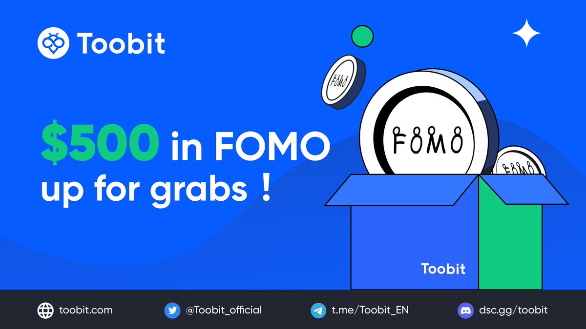 Toobit_official's tweet photo. 🎉 To celebrate the listing of $FOMO on #Toobit and to thank our community for the love and support, we are running a $500 #giveaway via #TaskOn. 🤑

📅 Campaign period: 12:00, May 16th - 00:00, May 24th (UTC)

Complete tasks and WIN! ⬇️
https://t.co/a3yc7JOnhB

@FomoEthOfficial #ToobitXFOMO #FOMO #giveawayalert