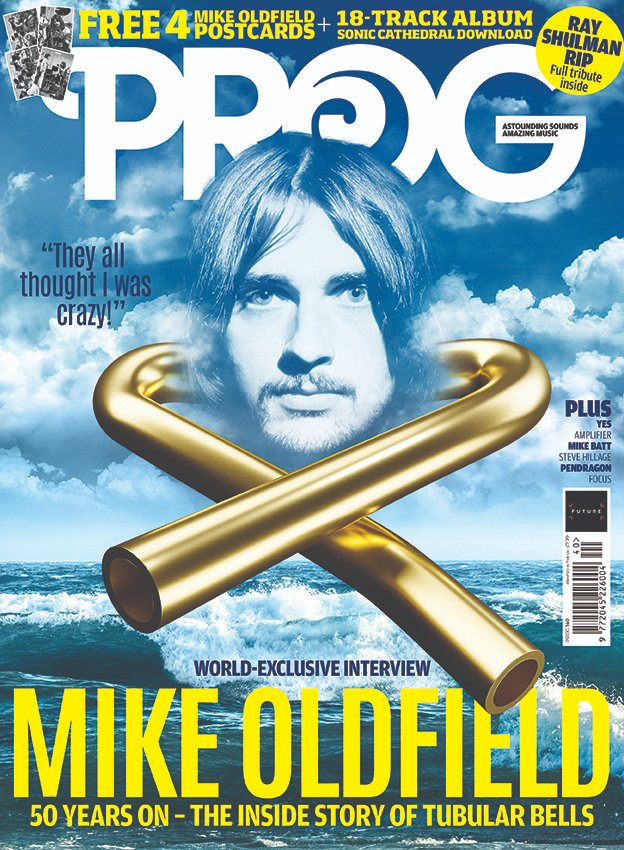 Prog 140, on sale Friday May 19. Mike Oldfield, @GGIANTMUSIC, @yesofficial, @PendieHQ, @amplifierband, @Mike_Batt, @Blood_Ceremony, @OceanCollective, @StuckFish_, @eivormusic, David Paton + a great @soniccathedral sampler, four Mike Oldfield postcards and loads more...