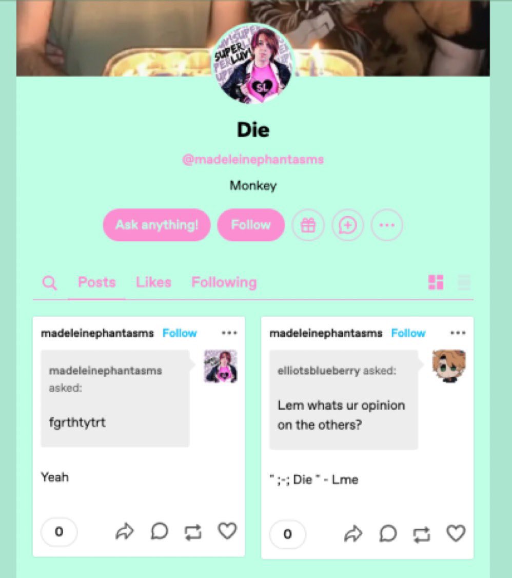 DaeValentines's tweet photo. #MadeleinePhantasms 
As of now the official Tumblr for MP is @/officialmadeleinephantasms. The old @ was taken, please report the account on the right as that is NOT Pom. Ignore whatever that account says. https://t.co/3SOFDO1fnP