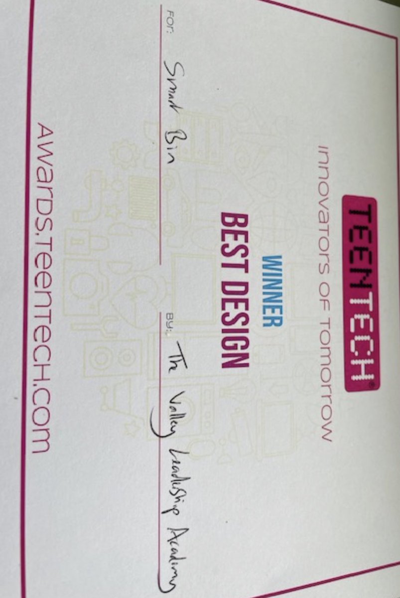 Wonderful to see our pupils win ‘Best Design’ in the ‘Innovation’ session of <a href="/teentechevent/">TeenTech</a>   @UCLan #WeAreStar