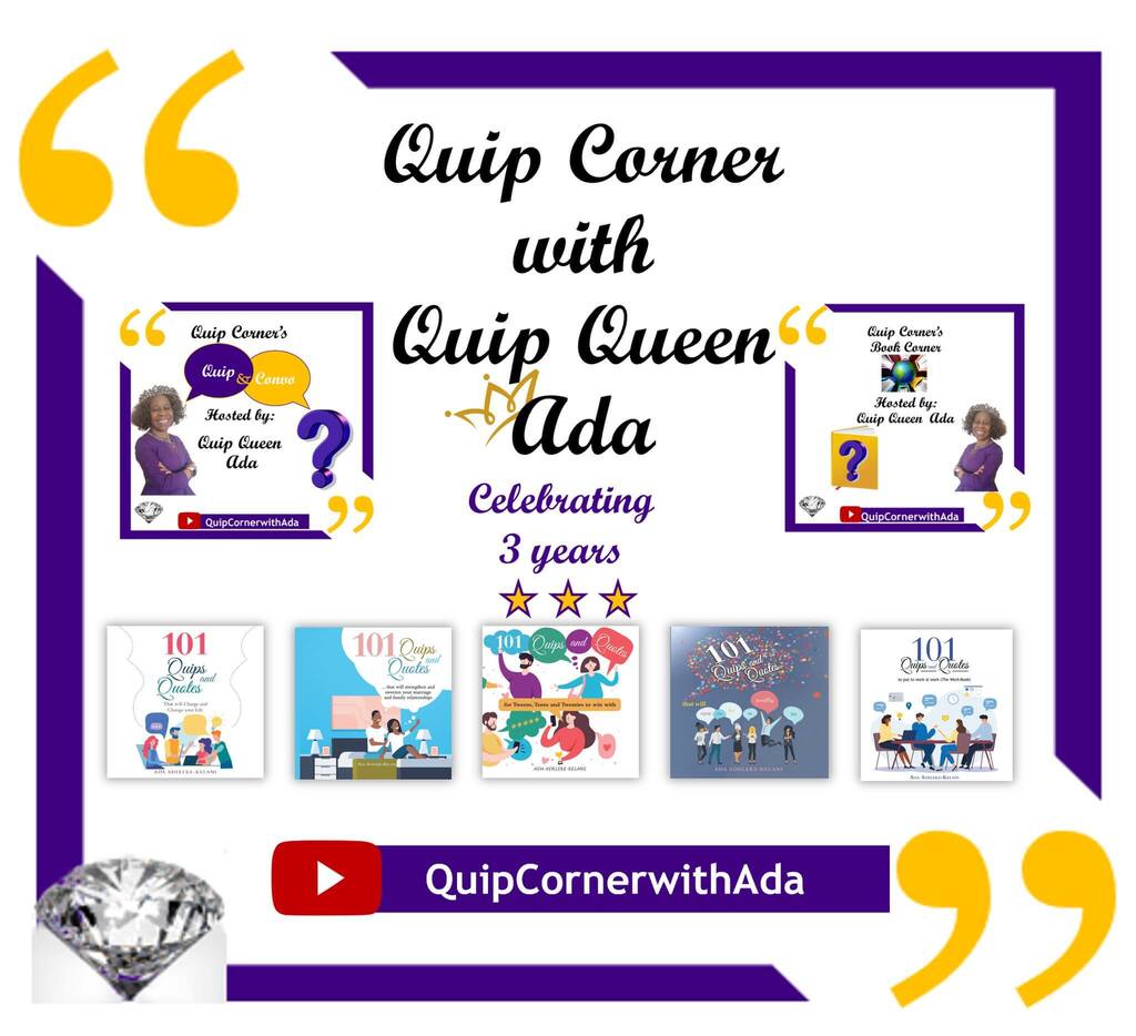 Quip_Corner's tweet photo. 3rd birthday 🎂

Please join me in the Quip Corner as we celebrate QCwA’s 3rd birthday. It’s been God’s grace greasing my path all the way.

I look forward to reading your comments on this video: https://t.co/6Vui3fOWGG

If you enjoyed the video, please click👍, add your comm… https://t.co/QkXgkFCNjY