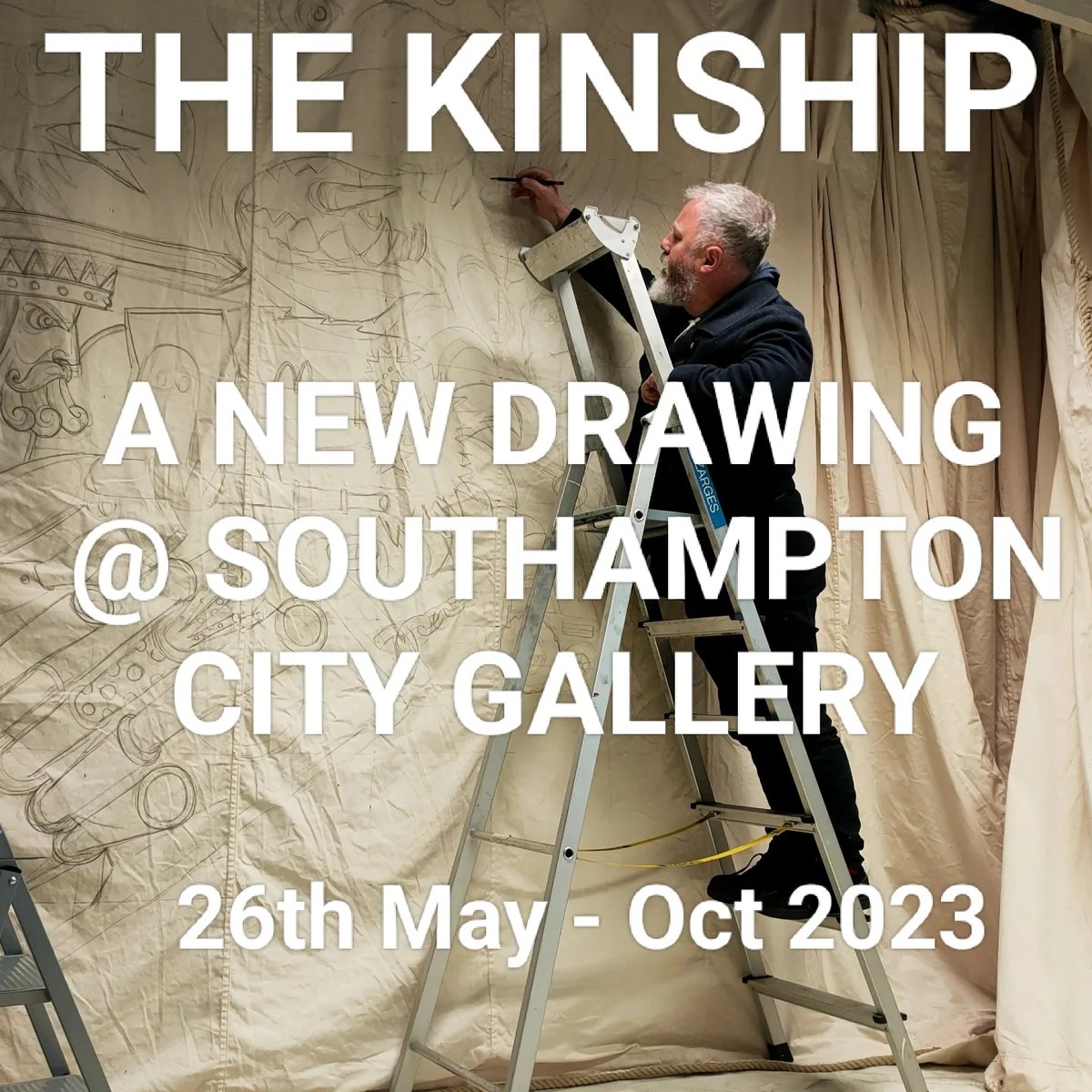 Coming soon! Creative Connections Southampton exhibition next week. 
Check out iG page  @the_kinship_drawing and discover the Soton connections with my contemporary maritime Guernica, drawn in charcoal on a ship's sail! #picasso50 #drawing #exhibition #art #artnews #arthistory