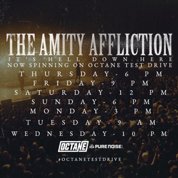 Tune in for #OctaneTestDrive to hear @amityaffliction “It’s Hell Down Here.” Tag them and tweet them to let them know you want more! @SXMOctane