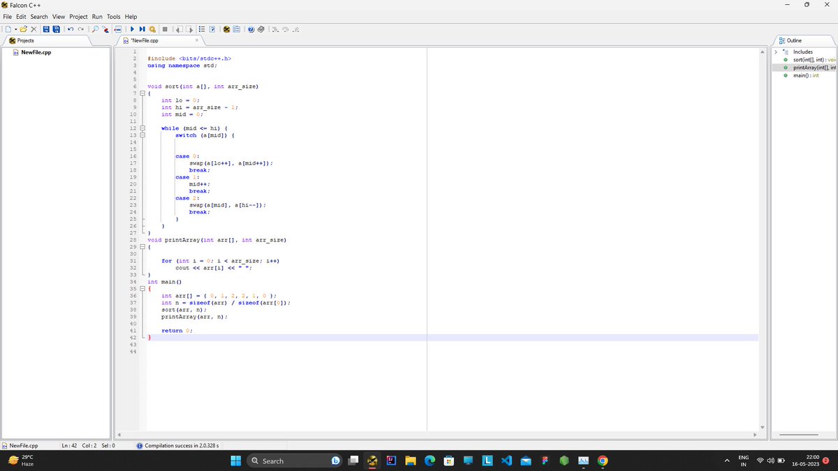 Roumodip456's tweet photo. Day(05/100) of #100daysofcode with
@yesiamtechjc
@ArijitThisis
@nishu__priya08
@SujataP47223391
@Roumodip456
obj :- Sort an array of 0s, 1s and 2s . https://t.co/bF0isQ9OPT