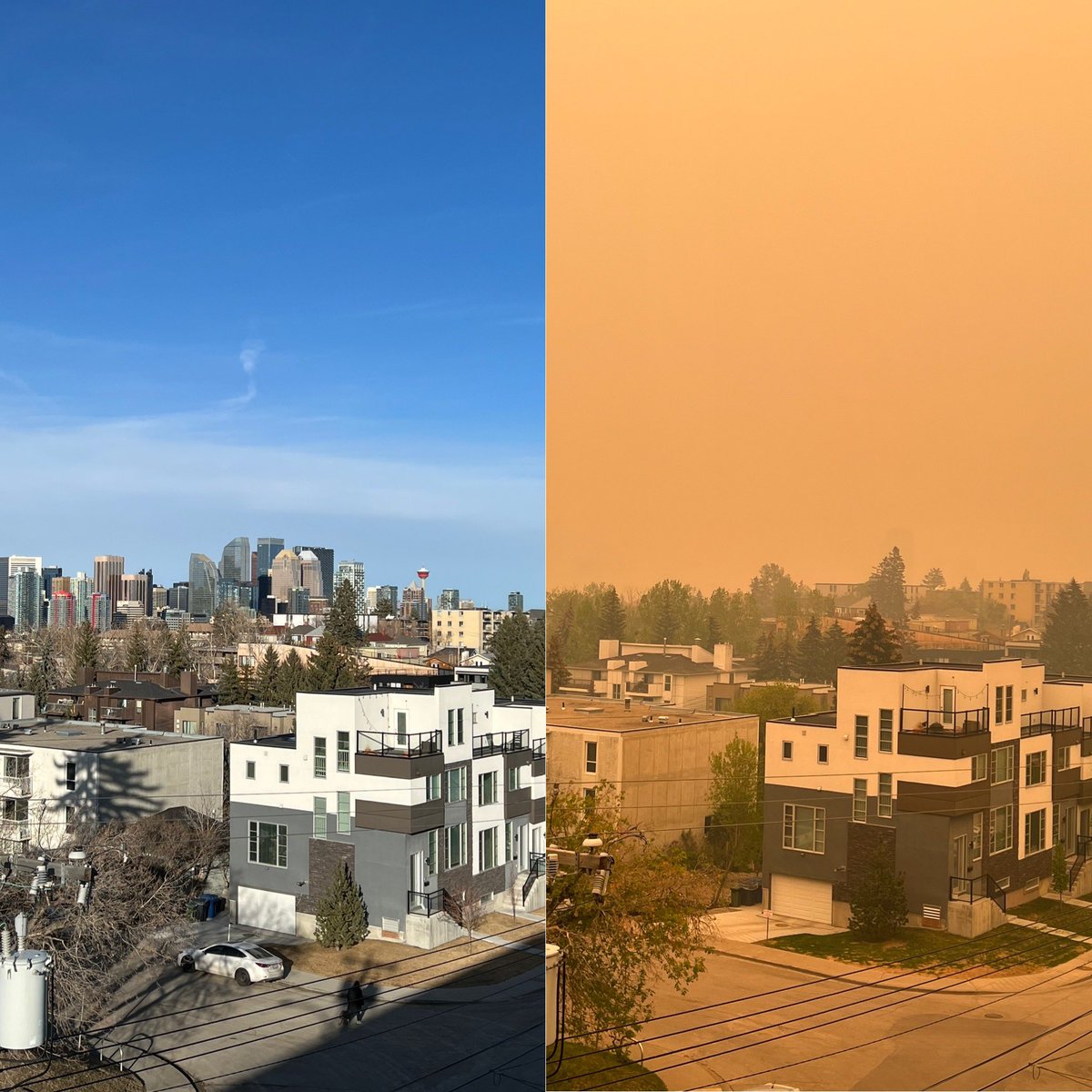 Osmashi's tweet photo. So it’s basically the Batman Apocalypse out there… Be safe everyone. #YYC #Bankview #ABWildFires #VIEWS https://t.co/jw9msRsxd4