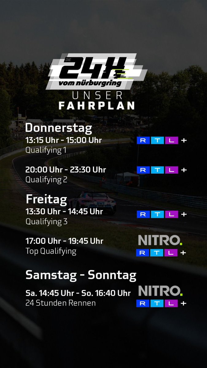 MikeLS91's tweet photo. Am Wochenende arbeite ich zum ersten Mal mit @RTL_com / @NITRO zusammen 🏎️💨

Freue mich auf ein neues Team und das ich erstmals das 24h-Rennen beruflich live vor der Kamera begleiten darf 🔥😍 #24h #24hNBR #RTL 

Hier der Zeitplan: https://t.co/CphMGDj288